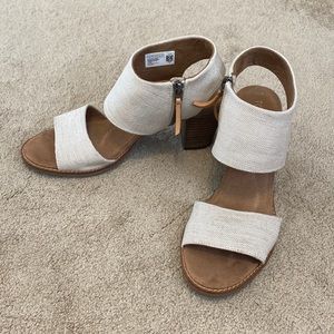 Tom’s Majorca cutout sandal, size 10, natural color
